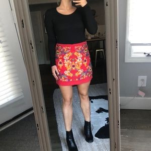 Embroidered Mini Skirt